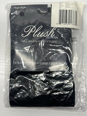 Hasta el muslo forrado de felpa negra para mujer talla única Foto 1 de 2