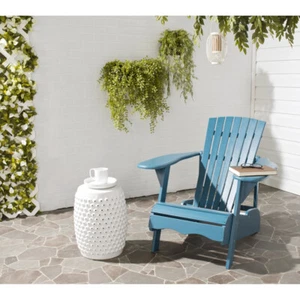 SAFAVIEH Outdoor Collection Mopani Chair | Teal | - Picture 1 of 6