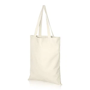 5er Pack & 10 100 % Baumwolle Tot Canvas wiederverwendbare Hand-/Schulter-Einkaufstaschen - Bild 1 von 22