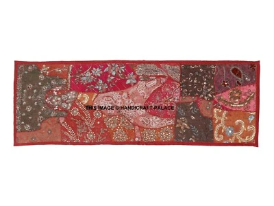 Mesa de comedor vintage india hecha a mano alfombra corredor retazos decoración bordada Foto 1 de 3