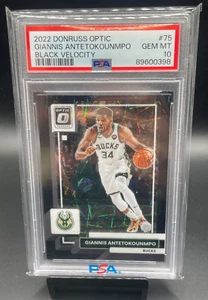 2022 Donruss Optic Giannis Antetokounmpo Black Velocity /39 PSA 10 Gem Mint - Picture 1 of 2
