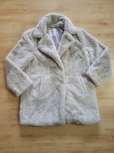 WIE NEU! Beige/Cremefarbene Faux Fur Jacke, Terranova, Gr. L - Bild 1 von 6