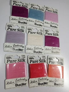 Bucilla Pure Silk Ribbon 7mm-Lot of 9-Each 3Yards-Mixed Colors - Imagen 1 de 2