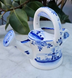 DELFT HOLLAND BLUE WHITE CERAMIC WATERING CAN EH 98.10569 RARE ISH 1970'S -C15 - Picture 1 of 12