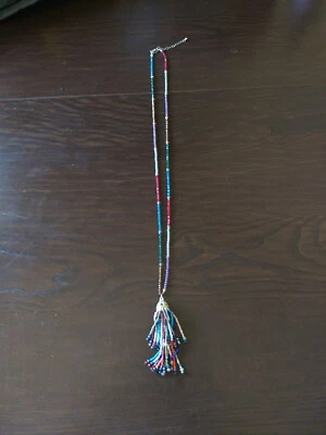 Блестящий камень граненый бусина длинный многоцветный кисточки подвеска богемное цветной фестиваль - Изображение 1 из 4