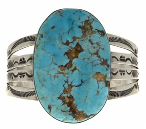 Pulsera Kingman Turquesa del Artista Navajo Bernyse Chávez - Imagen 1 de 4