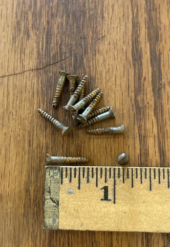 Antique Wood Screws Flat Head Slotted # 3 X 5/8” Steel American Made Old & Rusty Cover