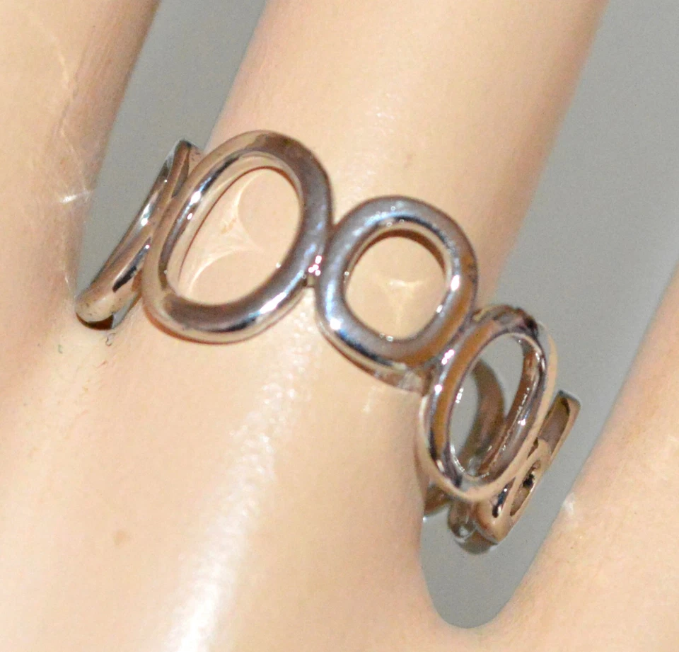 Anello donna argento fedina cerchi anelli fascia regolabile metallo lucido UX144 - Immagine 1 di 1