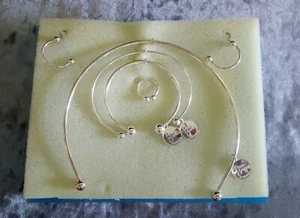 SILVER PLATED 5 PIECES BODY BANGLE FASHION COSTUME JEWELLERY SET - Picture 1 of 7