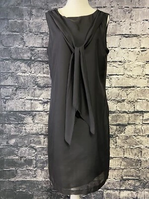 Jaclyn Smith 女式连衣裙中号黑色无袖 Chemise 鸡尾酒会 — 第 1/4 张图片