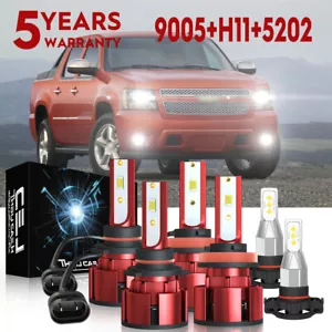 For Chevy Avalanche 2007-2013 Z4 LED Headlight Hi/Lo +Fog Light Bulbs Combo Kit - Imagen 1 de 14