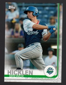 2019 Topps Pro Debut Brewer Hicklen Baseball Card Lexington Legends / Royals
