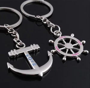 2x Portachiavi Ancora e Timone doppio regalo fidanzati amore coppia innamorati - Imagen 1 de 2