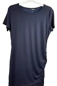 BTFBM Women’s One Side Ruched Lined Dress T Shirt Dress Blue Size XL - Picture 1 of 5