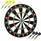 FULL SIZE 17" DARTBOARD SET 6 DARTS FUN FAMILY DART BOARD GAME ADULTS KIDS XMAS