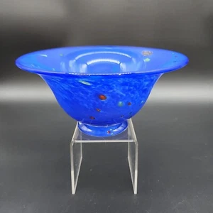 Tazón de vidrio artístico hecho a mano estudio Karin Hammar Stockholms Glasbruk Skansen Suecia - Imagen 1 de 11