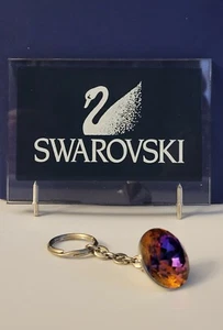 Swarovski Kristall Schlüsselanhänger Chaton Form Sonnenuntergang Bernstein - Bild 1 von 4