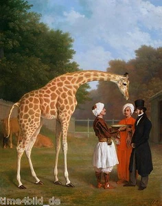 IMAGEN TIME4 Jacques Laurent Agasse La jirafa nubia IMAGEN LIENZO REPRODUCCIÓN - Imagen 1 de 4