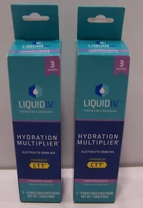 2 Boxes 3 Count Liquid I.V. Electrolyte Drink Mix CONCORD GRAPE EXP 07/2025 - Picture 1 of 3