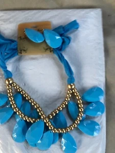 Andhropologie Stil Halskette & Ohrringe Set Neu mit Etikett - Bild 1 von 3