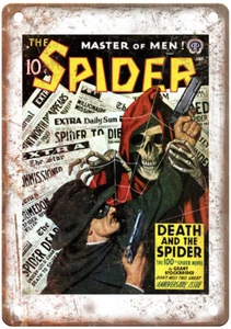 1942 Pulp Cover The Spider v25 n04 Retro Look Reproduction Metal Sign J1740 - Picture 1 of 2