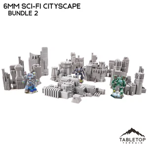 6mm Sci-Fi Cityscape Bundle 2 - Small Scale Mech Wargames 6mm 8mm - Imagen 1 de 8