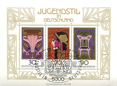 2. Germany 1977 Jugendstil art nouveau in Germany Minisheet (85 x 115mm) - Image 1 of 2