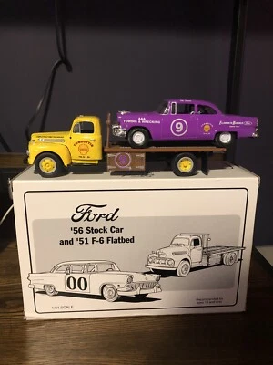 First Gear Ford ‘56 Stock Car And ‘51 F-6 Flatbed AAA Towing 19-1425 [lot#38] - Image 1 of 4