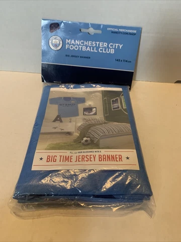 Manchester City Football Soccer Jersey Shaped Banner Fly New Sealed 57”x45” Cover
