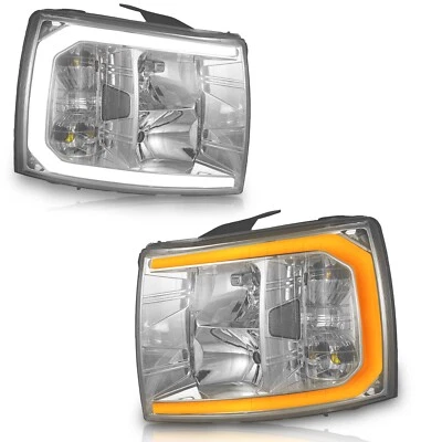 For 2007-2013 Chevy Silverado 1500 2500HD LED Headlights W/O Bulbs L+R Pair Foto 1 de 4