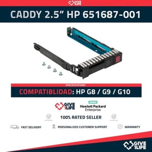 CADDY PARA HP 2.5" 651687-001 COMPATIBLE CON G8/G9/G10+TORNILLOS - Afbeelding 1 van 6
