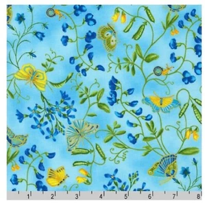 Parvaneh's Butterflies: Butterflies on Pool- Robert Kaufman Sold by the Yard - Picture 1 of 1