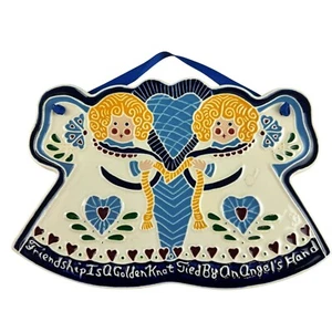 Engel von J. Duban Designs handgefertigte dekorative Wandfliese aus Keramik - Bild 1 von 5