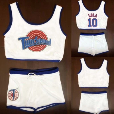 Conjunto de camiseta de baloncesto con pantalones cortos Lola Bunny #10 Space Jam Tune Squad para dama Foto 1 de 3