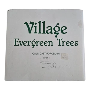 DEPT 56 Village Evergreen Trees Cold Cast Porzellan 3er Set - Bild 1 von 6