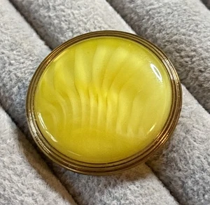 Scarce Size LARGE 1 1/4" DUG DIG Design Under In Glass Yellow Feather Pattern - Picture 1 of 4