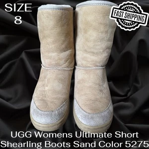 UGG Womens Ultimate Short Shearling Boots Sand Color 5275 Size 8 FAST SHIPPING - Picture 1 of 13