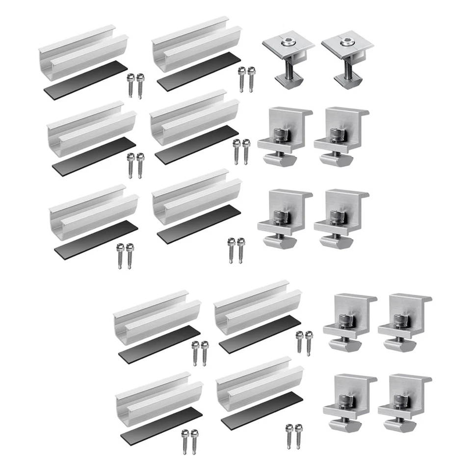 Solar Panel Mounting Brackets Kit Solar Panel Mounting Rails Aluminum Alloy End - Bild 1 von 1