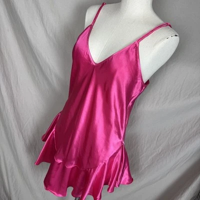 Sexy Camisón Lencería Rosa Caliente Camisón Vintage Cine Etoile MEDIANO Años 80 Foto 1 de 4