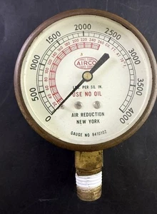 Manómetro De Colección AIRCO 0-4000 PSI GS1.22 - Imagen 1 de 2