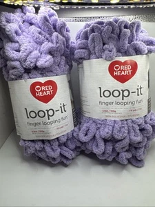 Filato divertente Red Heart Loop-It Finger Looping senza attrezzi richiesti viola confezione da 2 - Foto 1 di 6