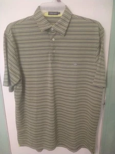 Southern Marsh Camicia Uomo L Verde Righe Manica Corta Elasticizzata Golf Polo Anatra - Foto 1 di 6