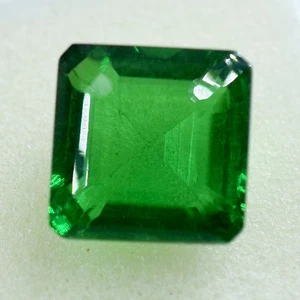 Lab-Created Green Emerald Square Cut 35.30 Ct Ring Size Gemstone - Picture 1 of 7