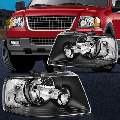 Pair Headlights Assembly Fits 2003 - 2006 Ford Expedition Left + Right - Изображение 1 из 4