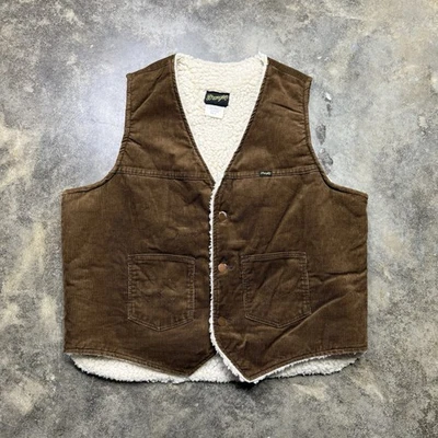 Chaleco de Colección Wrangler Marrón Pana Sherpa Forrado Hombre’s XL Foto 1 de 4