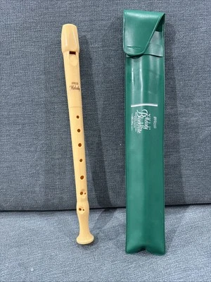 复古 Hohner 录像机长笛 "MELODY" BLOCKFLOTE 带绿色保护壳 — 第 1/4 张图片