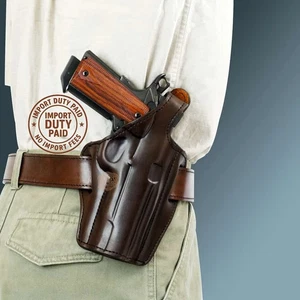 OWB Leather Gun Holster - Challenger OWB Holster with Thumb Break - Choose Model - Picture 1 of 3