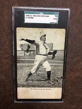 Original 1908 CY YOUNG Postcard in a RED SOX Uniform Graded 1
