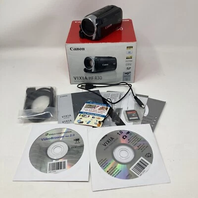 Untested Canon VIXIA HF R30 HD 1080p 8MP Flash Handycam Camcorder Video Camera - Image 1 of 4