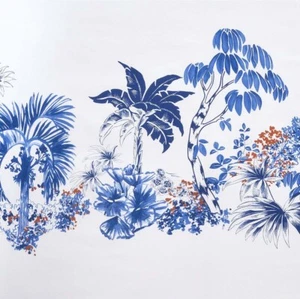 New Yves Delorme King Duvet Cover 111x92 Tropical Liberty Floral Organic France - Picture 1 of 22